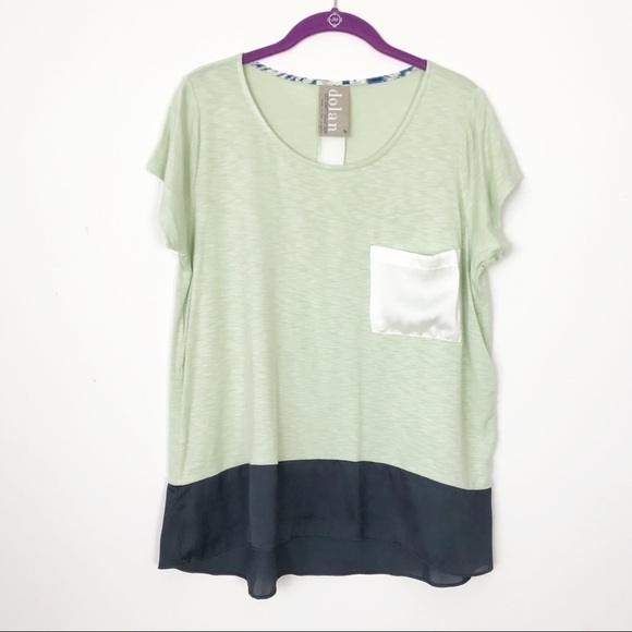 DOLAN LEFT COAST Colorblock Burnout Tshirt Medium Anthropologie Casual Tee - Picture 2 of 8